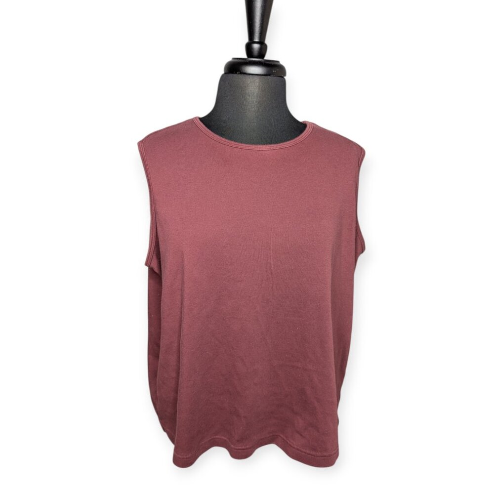 Blair Maroon Sleeveless Knit Top Women's Size XL